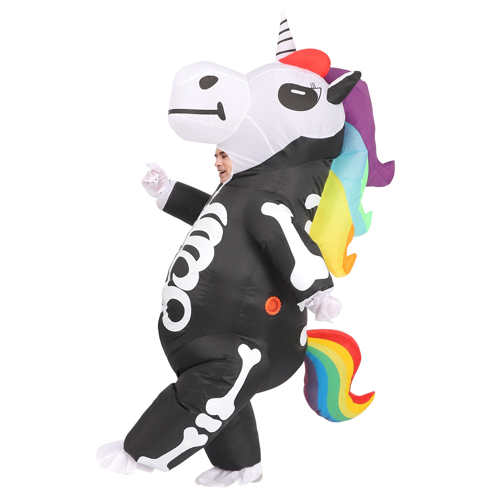 Cosplay Prop Business - Costume gonflable de licorne squelette arc-en-ciel
