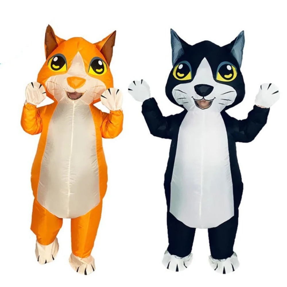 Cosplay Prop Business - Costume gonflable chat noir orange, combinaison